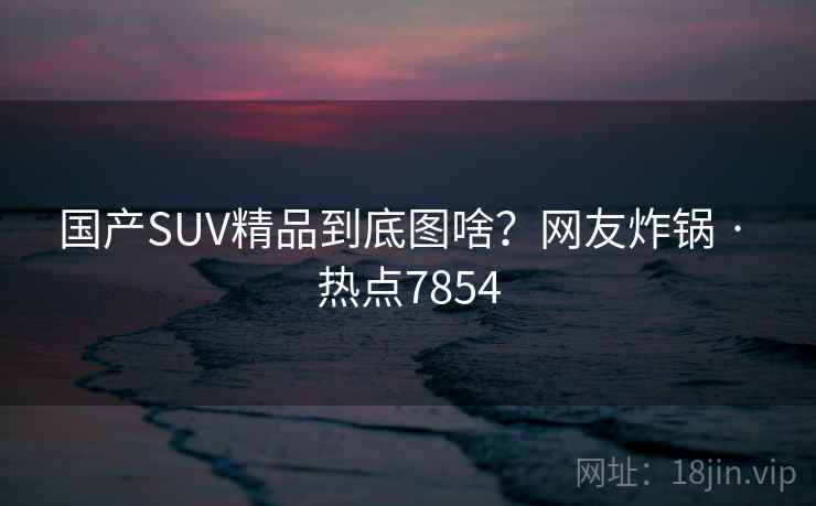 国产SUV精品到底图啥？网友炸锅 · 热点7854